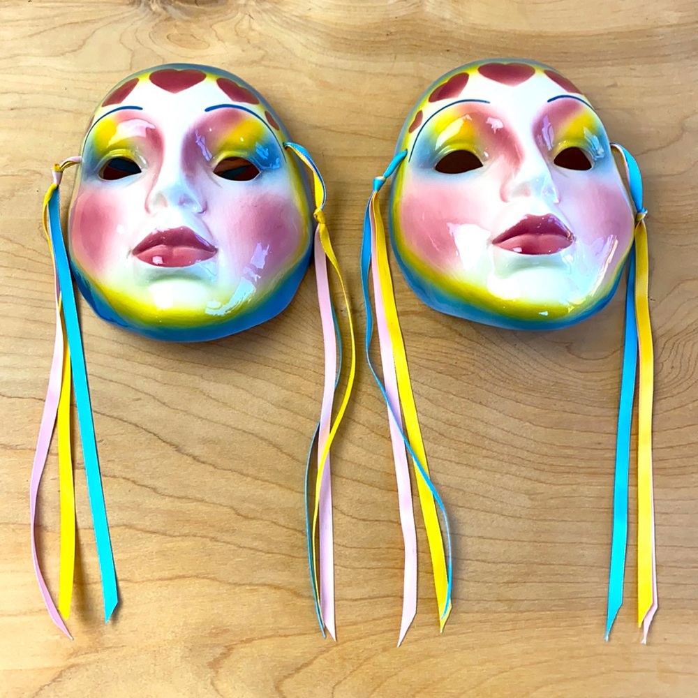 Vintage Ceramic Painted Faces